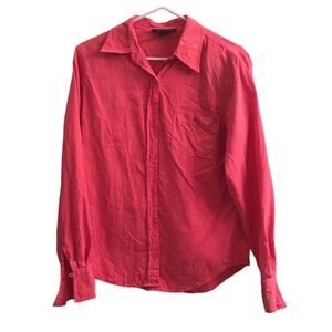 Anne Carson Pink Button Down Shirt Size Medium